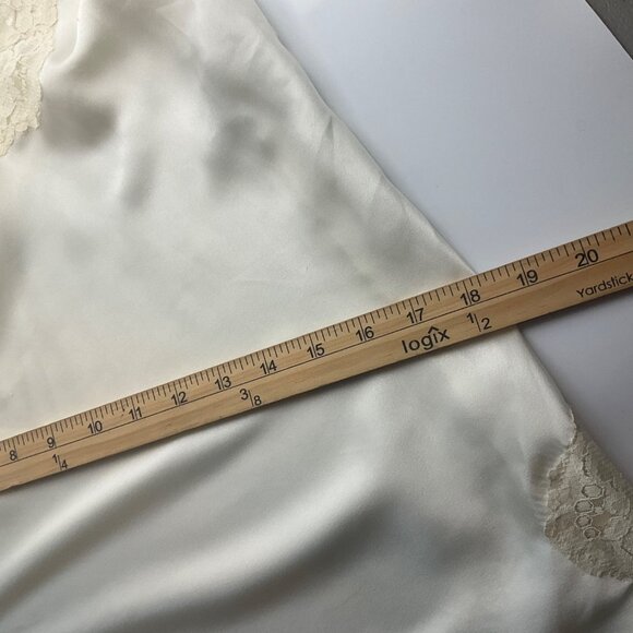 VTG Fantasies By Morgan Taylor Cream Half Slip Mini Dress Satin Lace Coquette - Picture 5 of 12